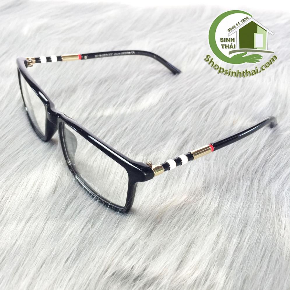 Mắt kính gọng đen sọc trắng, sọc vàng Burberry  - tặng kèm hộp đựng