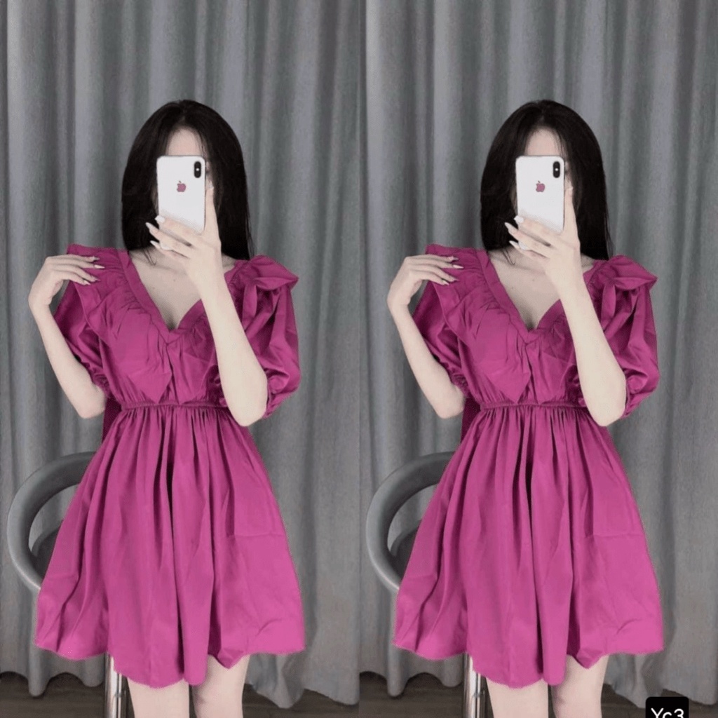 Xả Lỗ Mẫu Mới Ra Kho -- Đầm Đũi Cổ V Hốt Nhanh Kẻo Hết UP