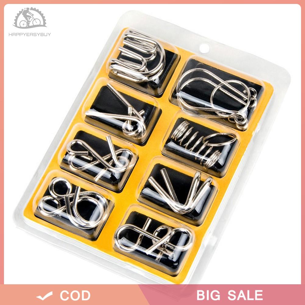 Bộ 8 đồ chơi giải đố kim loại rèn luyện trí thông minh