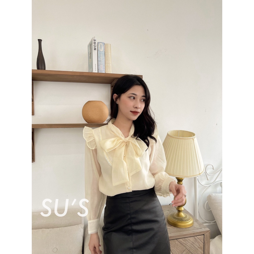 Áo sơ mi buộc nơ vai bồng A2172 SUSTORE
