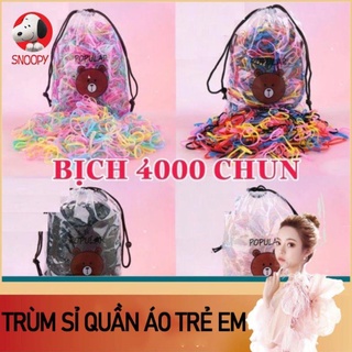 Dây cột tóc cho bé 4000 Chun cột tóc Cho Bé Dây cột tóc hàn quốc Bịch Kèm Túi Gấu-Thun cột tóc bé gái