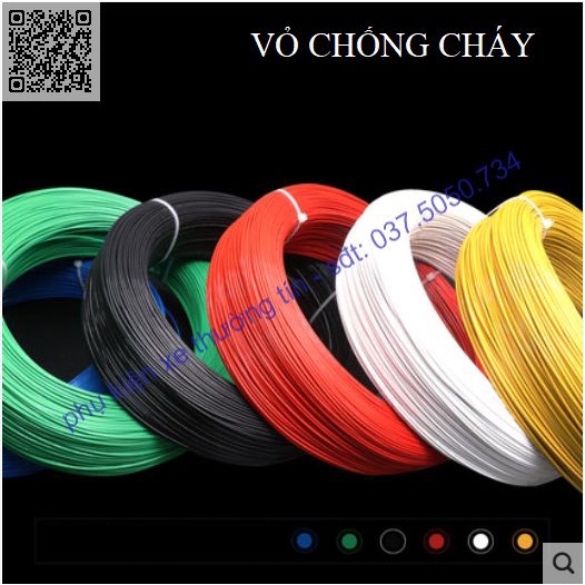 Dây điện lõi đồng tiết diện 0,75mm nhiều sợi, vỏ chống cháy