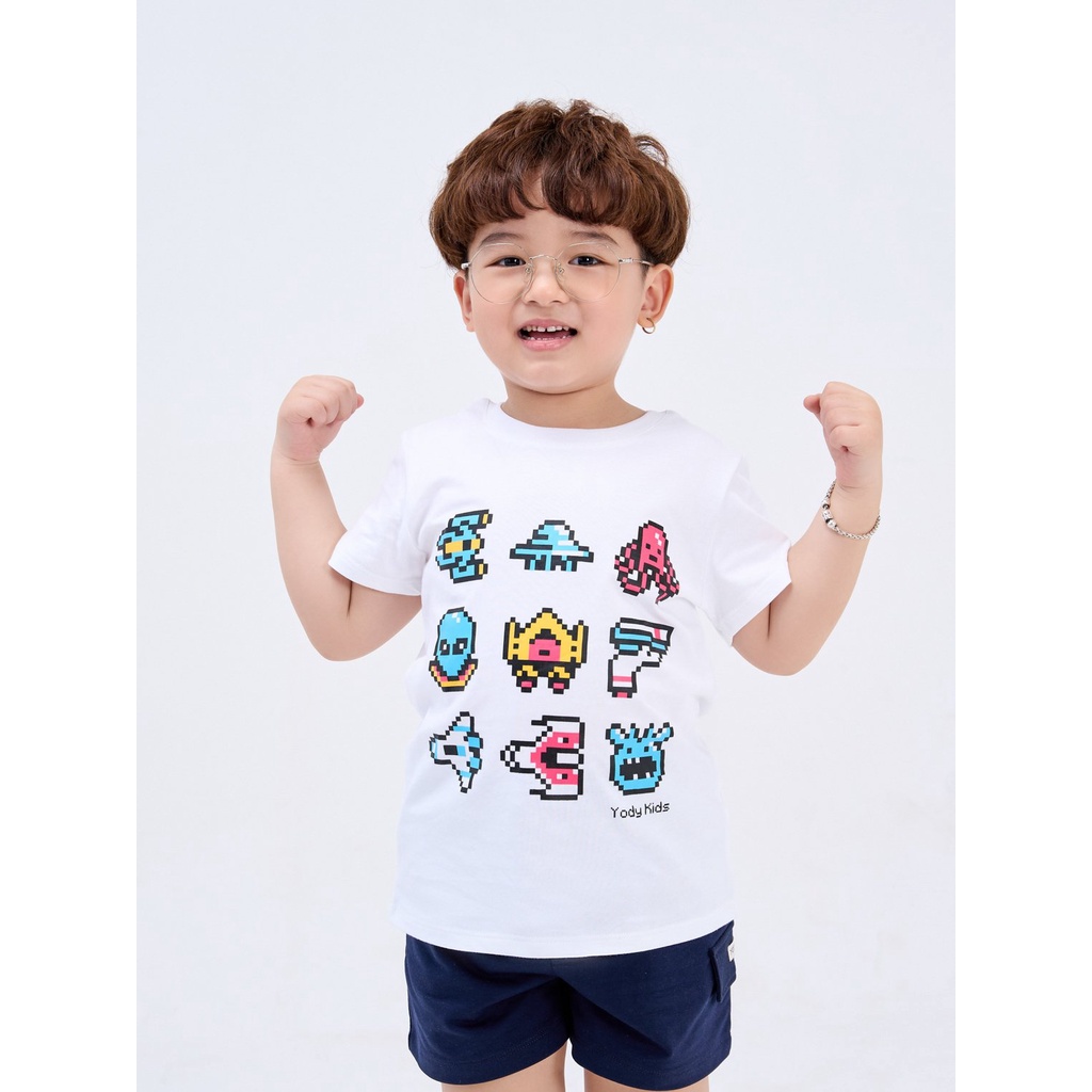 Áo T-Shirt Trẻ Em YODY In Hình Ngộ Nghĩnh, áo phông cổ tròn cộc tay bé trai bé gái thoáng mát  TSK5043