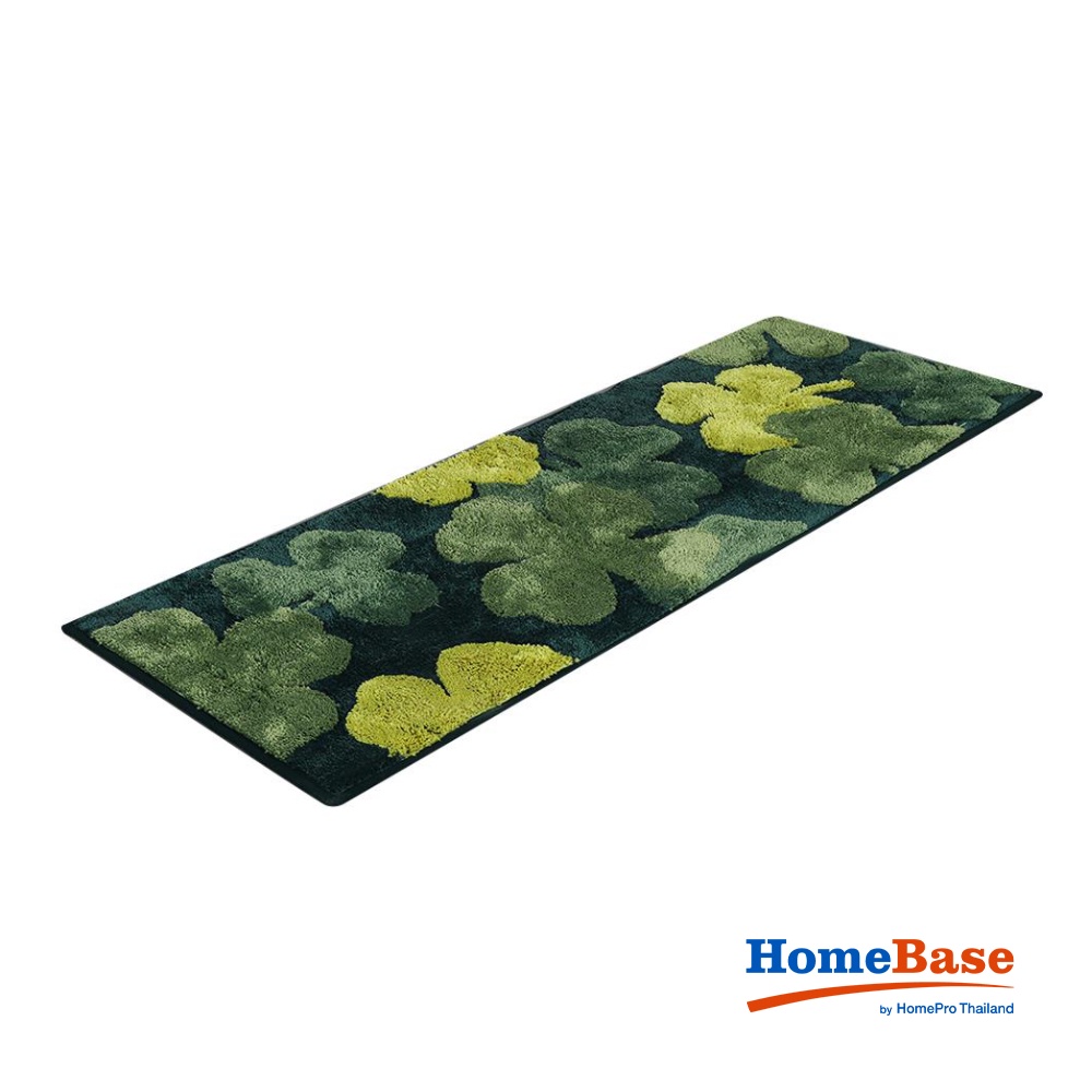 HomeBase HLS Thảm lót sàn lau chân phòng tắm Microfiber chống trượt CLOVERY Thái Lan W45xH120xD1,8 màu xanh lá