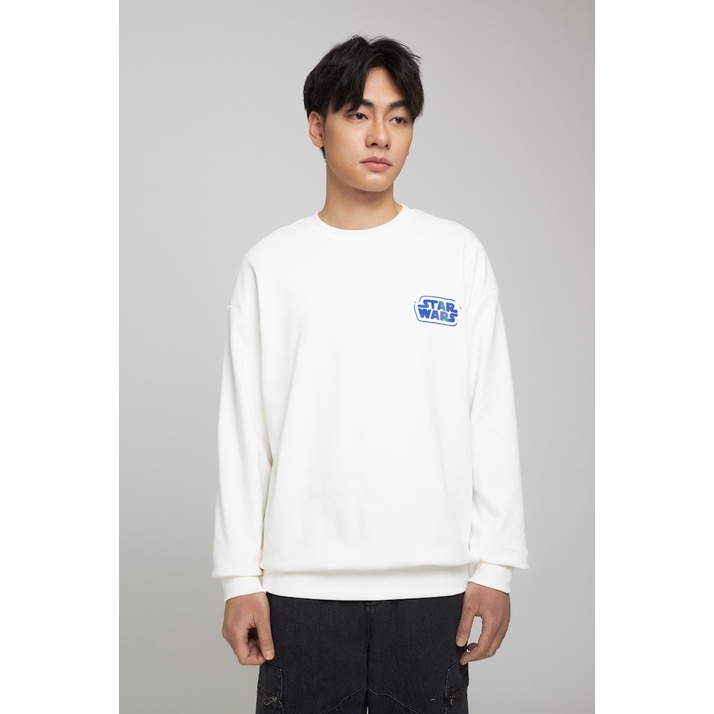 Áo Sweater BOO Nỉ Không Mũ Unisex Dáng Rộng In Logo Starwars Holofram