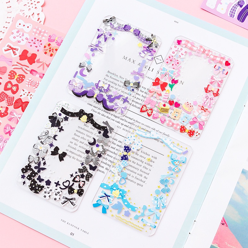 Bộ 2 Tấm Sticker Trang Trí Hình Nơ Nhiều Màu Sắc