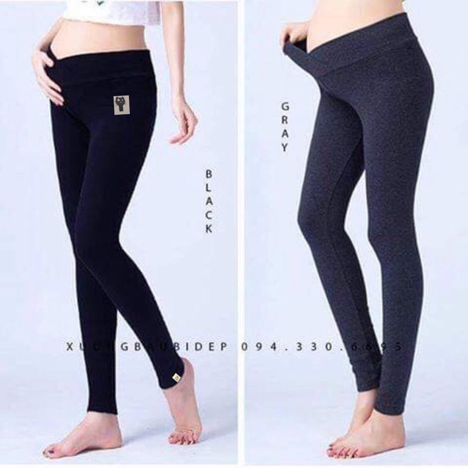 Quần bầu legging cạp chéo dài siêu mịn mát
