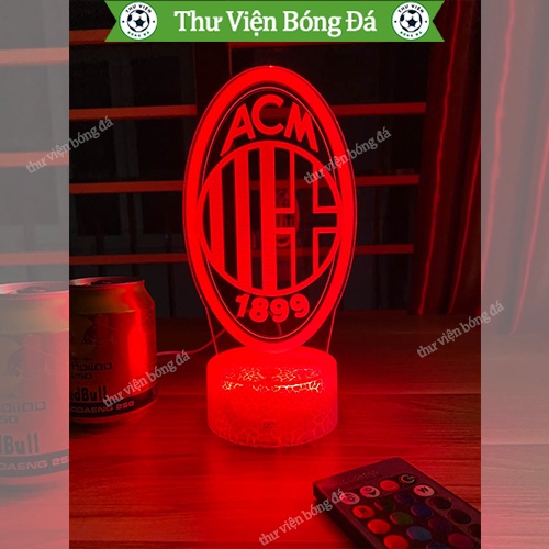 Đèn 3D Ac Milan, Đèn Ngủ Logo Áo Ac Milan Có Đế Pha Lê Kèm Điều Khiển Từ Xa – Đồ Ac Milan