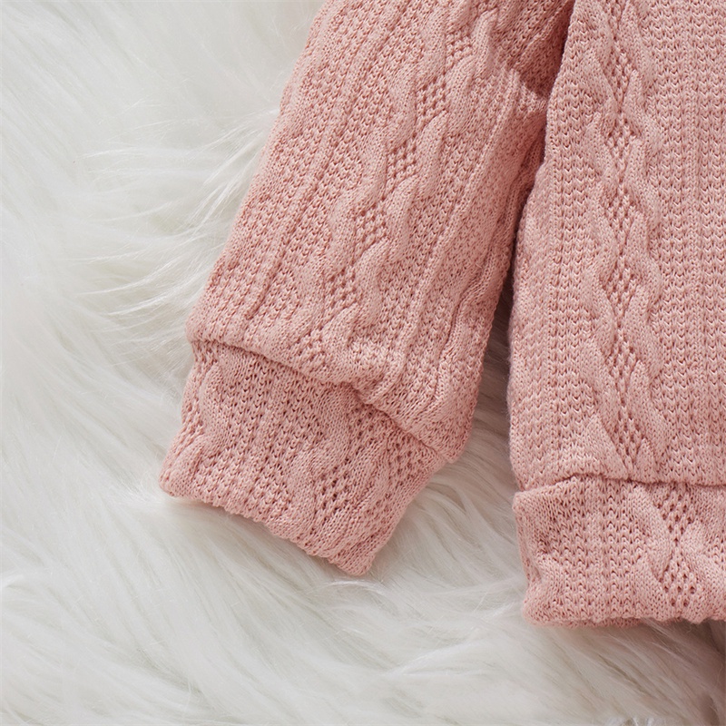 Set đồ 2 mảnh Bear Leader gồm áo khoác cardigan dệt kim và quần dài thời trang mùa đông cho bé gái