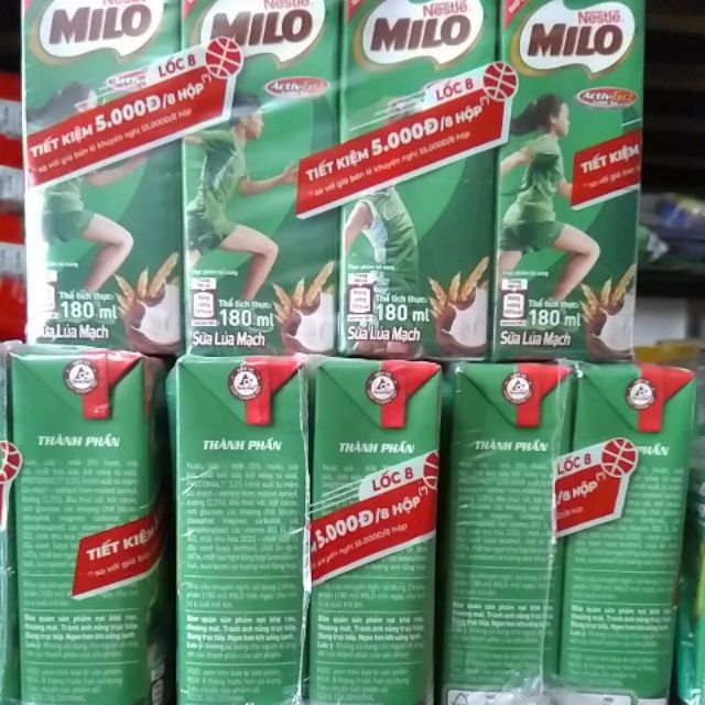 Vỉ 4 hộp sữa milo x 180ml