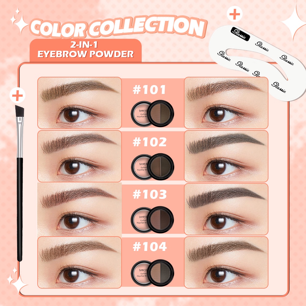 Bột kẻ mày SANIYE E028 chống thấm nước thời trang 2.2g