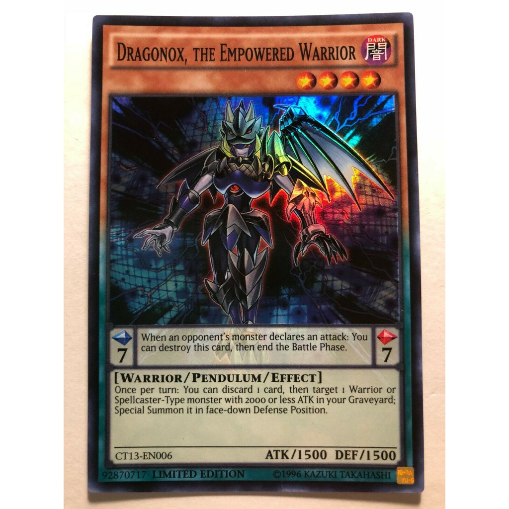 Thẻ bài YUGIOH - Dragonox, the Empowered Warrior - CT13-EN006 - Super Rare Limited Edition