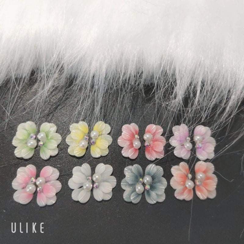 Hoa bột nail - cúc ruby cánh tròn -hoa tay