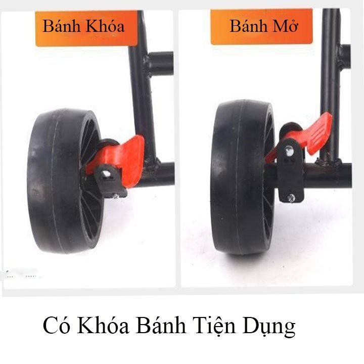 Xe Đẩy Gấp Gọn, Xe Đẩy Du Lịch Cao Cấp Có Giỏ, Mái Che