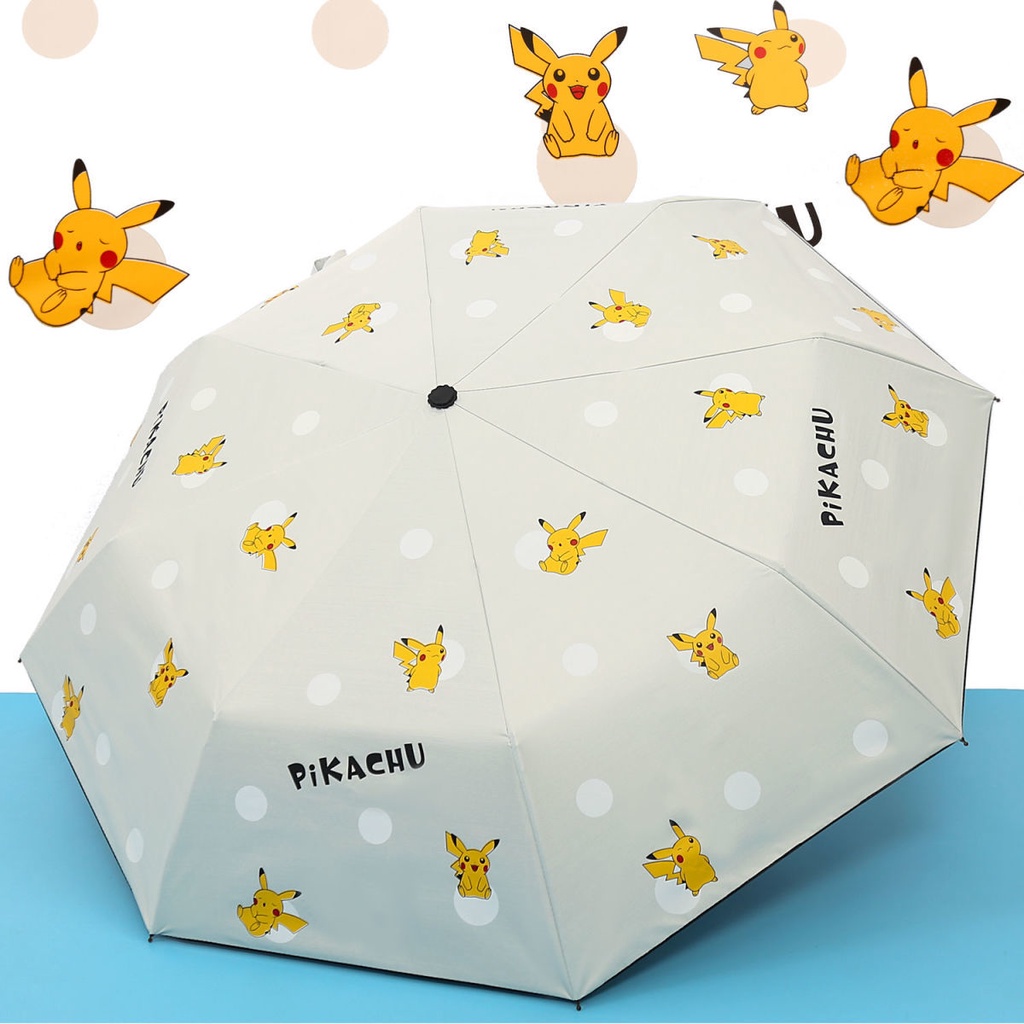 Dù Gấp Tự Động Chống Tia UV In Hình Pikachu Dễ Thương Sự Bảo Vệ