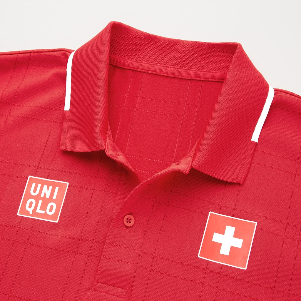 Áo Thể Thao Uniqlo Chính Hãng Màu Đỏ -Cờ Thụy Sĩ - Uniqlo Federer Tennis 2021  T-Shirt-Sumo Authentic