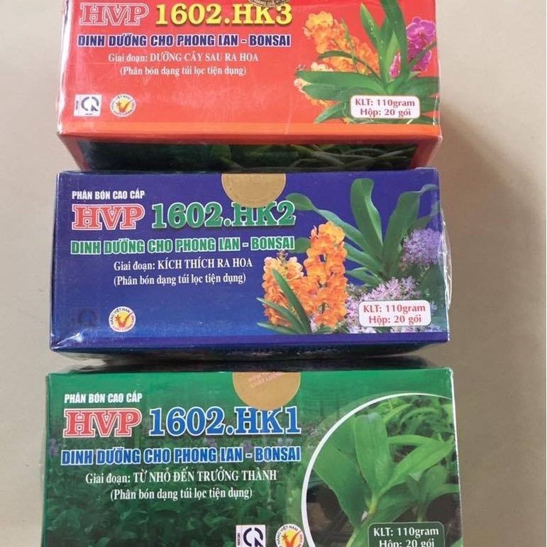 Phân bón tan chậm 1602-HK1-HK2-HK3 , dạng túi lọc, cung cấp dinh dưỡng cho phong lan, hoa kiểng