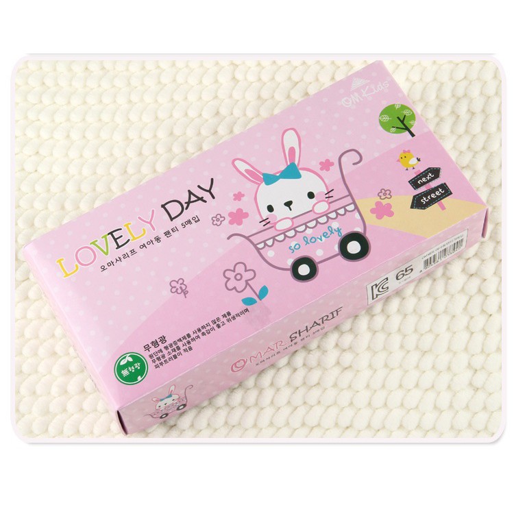 Set 5 quần lót bé gái Hàn Quốc 100% vải cotton thoáng mát, an toàn cho sức khỏe của bé mẫu Con Thỏ Lovelyday