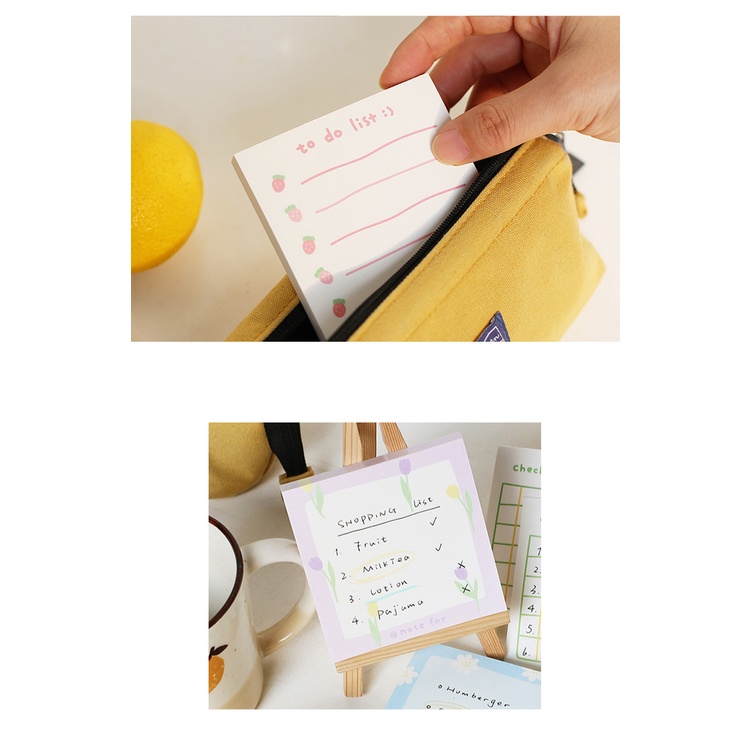 [Mã LIFEBOOK2 giảm 10% đơn 0Đ] Giấy Note - Set 100 Tờ Memo Pad Vuông NOTE FOR Pattern Cookie Flowers