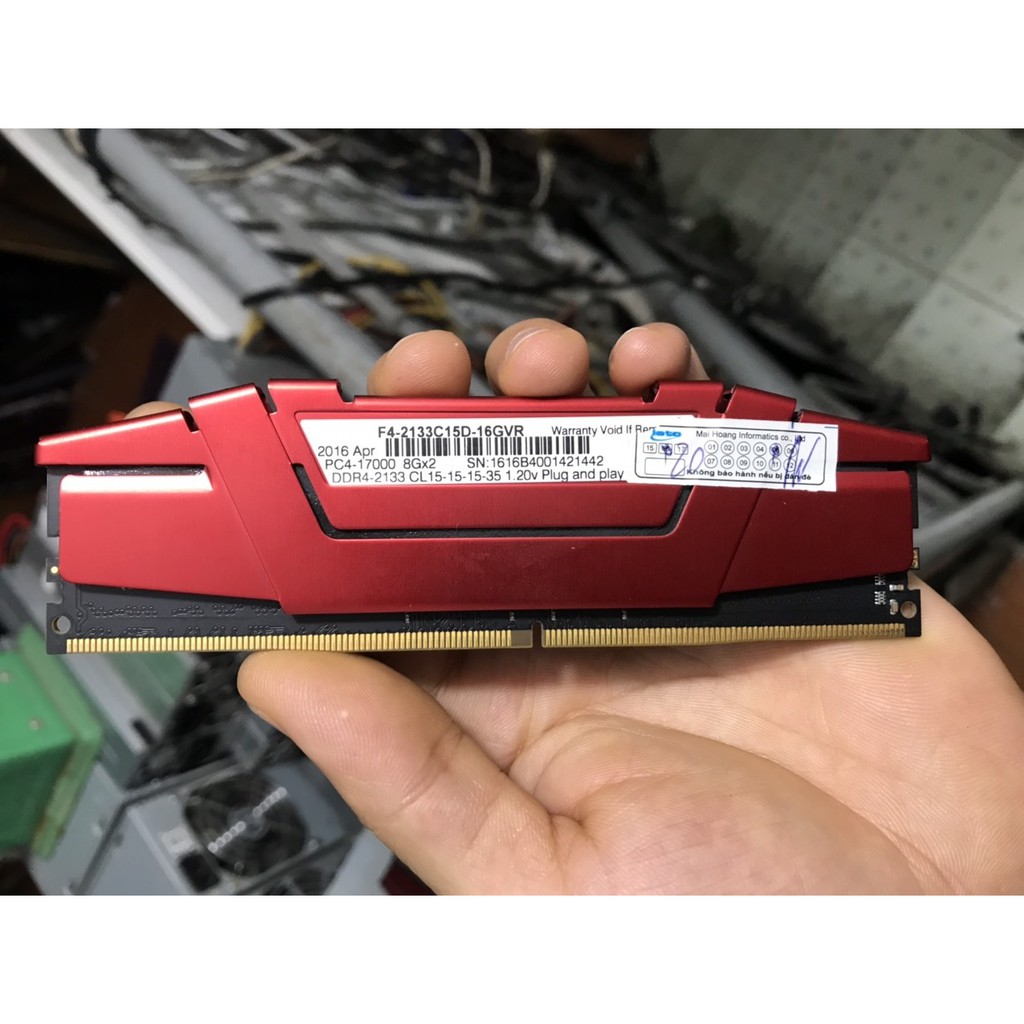 ram cho máy tính bàn GSKILL ddr4 8gb 2133 17000 bus pc4 tản nhiệt đỏ decktop PC G.SKILL RIPJAWS,cpu e5300