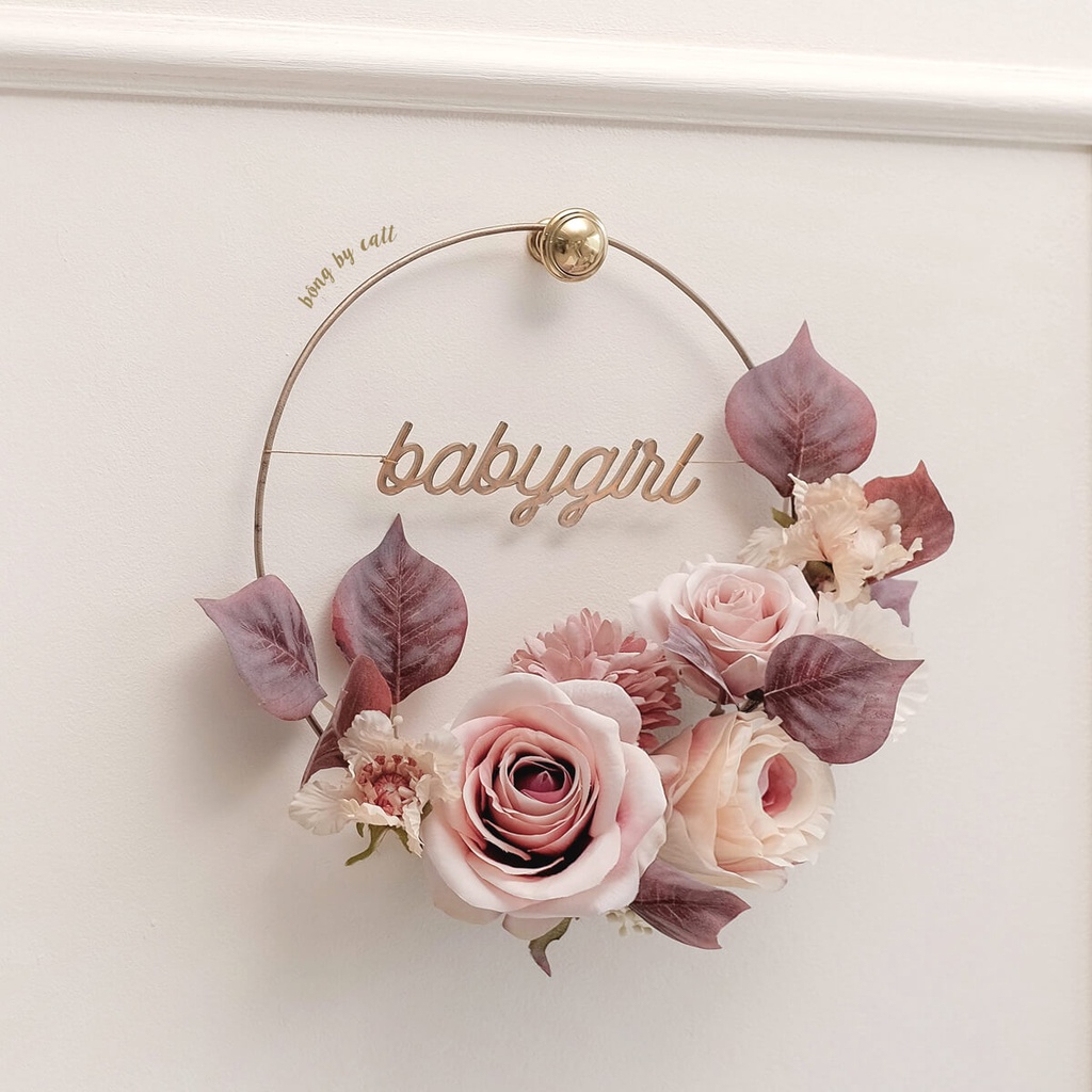 Vòng hoa treo cửa đẹp - vòng hoa trang trí cửa phòng cho bé phong cách Hàn Quốc mang thương hiệu BÔNG BY CATT