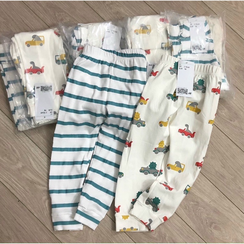 Set 2 quần dài thu đông HM chất thun cotton cho bé trai