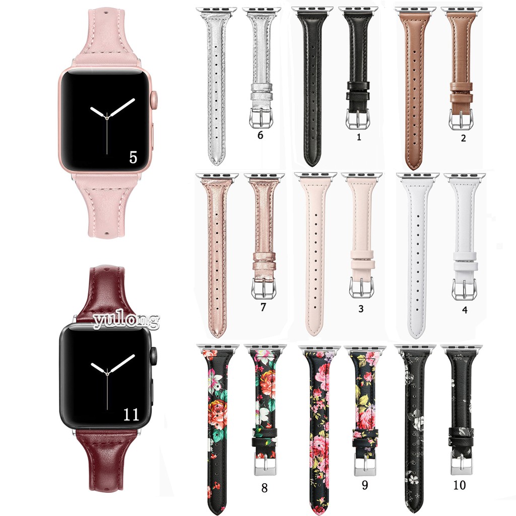 Dây đeo giả da dáng mảnh thay thế cho đồng hồ thông minh Apple Watch Ultra 49mm series 8 7 6 SE 5 4 3 2 1 for iWatch 45mm 41mm 44mm 40mm 42mm 38mm
