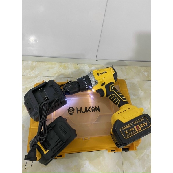 MÁY KHOAN PIN – 13mm HUKAN HK-X7PRO ĐỘNG CƠ KHÔNG CHỔI THAN