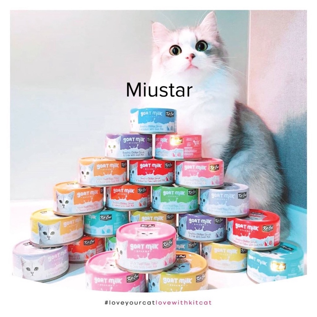 Pate KitCat Goat Milk - Pate sữa dê cá ngừ và Gà cho mèo lon 70g
