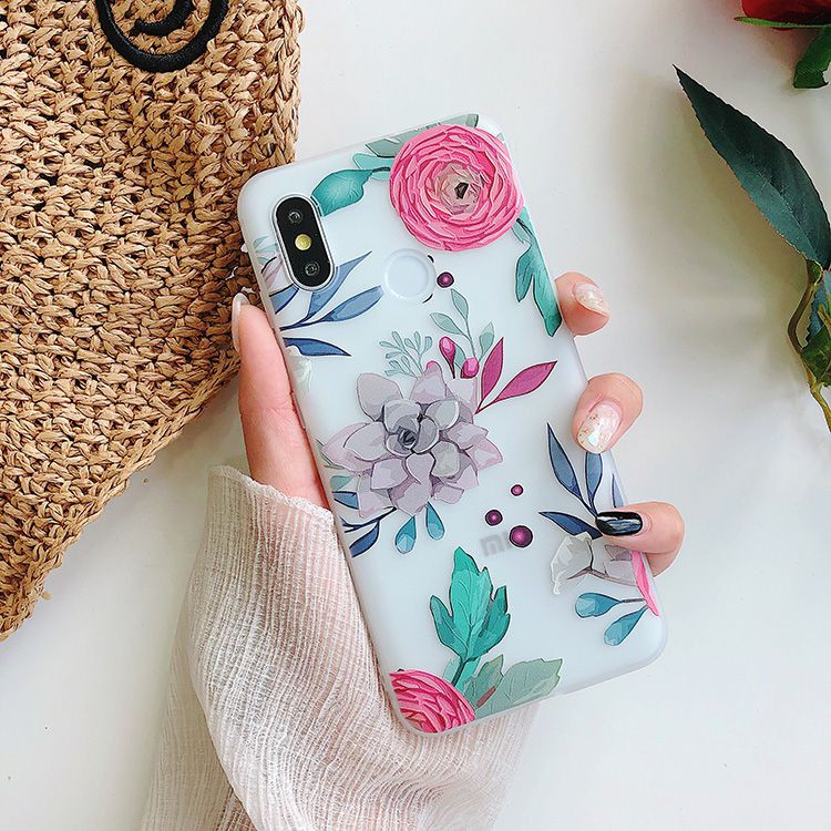 Ốp hoa 3d cho iPhone loại dẻo sillicon không độc hại cho 6 6s 7 8 Plus X XS XR XS MAX a01d