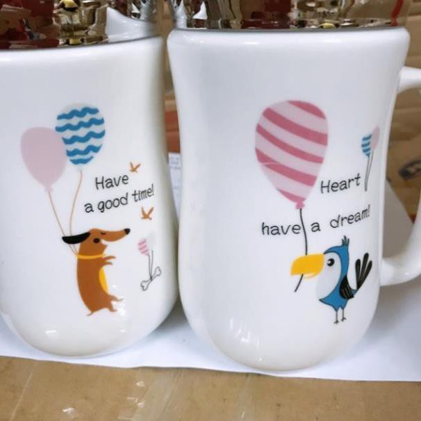 Cốc sứ nắp gương có quai nhiều hình