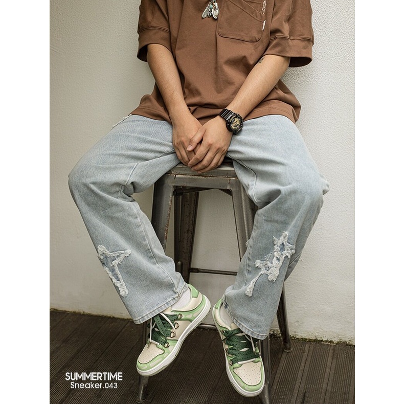 Maden Giày Thể Thao Mũi Tròn Đế Dày Thoáng Khí Thoải Mái Màu Xanh matcha Thời Trang Mùa Hè 2022 Mới Cho Nam