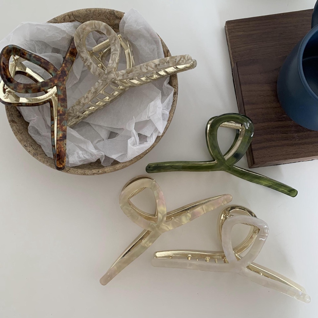 Kẹp Tóc Bằng Kim Loại Kích Thước 13cm Plus Phong Cách Hàn Quốc Cho Nữ