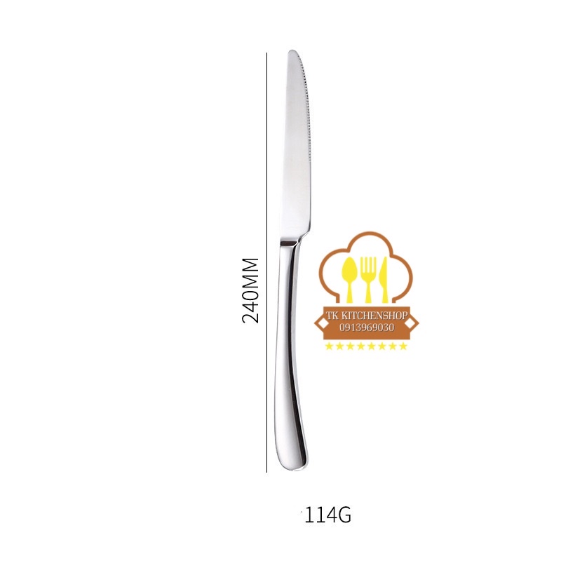 Combo dao thìa dĩa inox cán trơn phong cách Châu Âu, bộ dao muỗng nĩa phục vụ chuyên dụng trong khạch sạn, nhà hàng 5sao