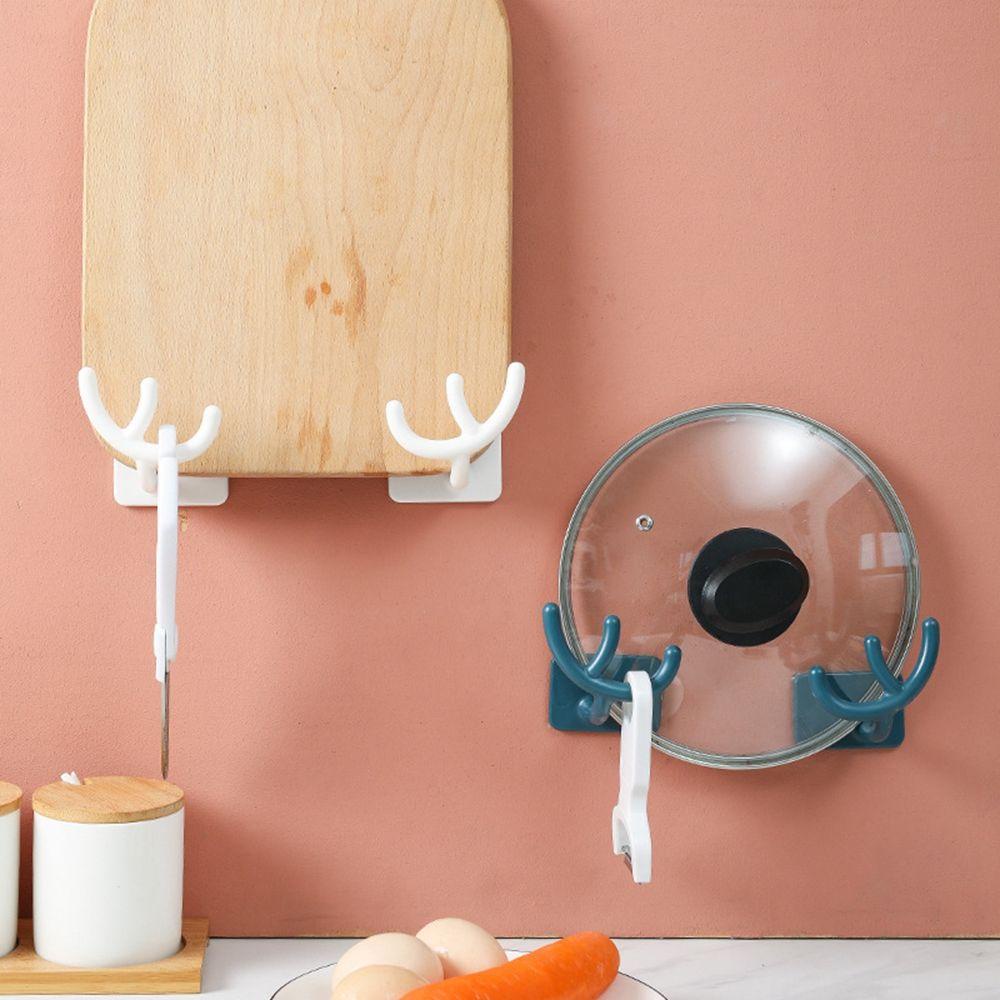 IVORY Giá Đỡ Nắp Nồi / Thớt Treo Tường Tự Dính Hình Sừng Hươu