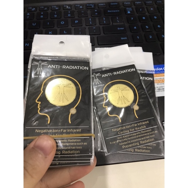 Miếng dán chống bức xạ điện từ 24k Gold Hàn Quốc, Ngăn sóng điện từ phát ra từ điện thoại, máy tính, wifi