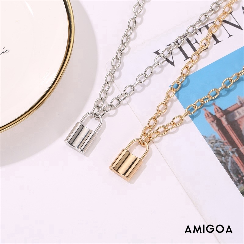 ✨✨Vòng cổ dây xích mặt ổ khóa phong cách Hàn Quốc thời trang