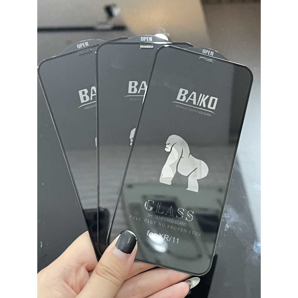 Kính Cường Lực iPhone Chính Hãng BAIKO full màn, siêu cứng chống bụi màng loa cho ip X/XS/11pro/XR/11