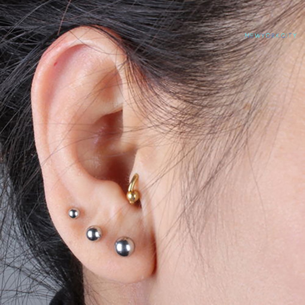Khuyên Tai Hình Thanh Tạ Đơn Giản Dễ Phối Đồ Bằng Thép Titanium Cho Nữ