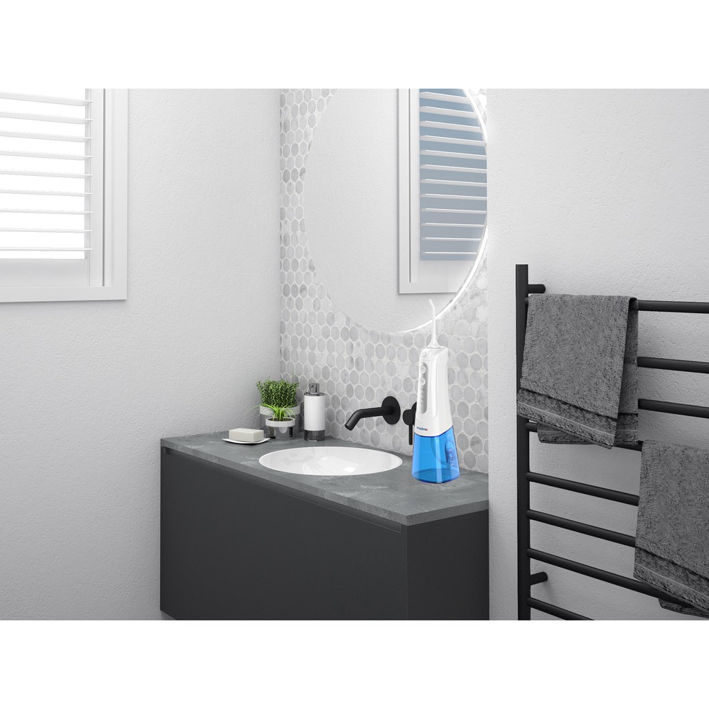 Máy Tăm Nước Cầm Tay WaterSmile WS-136 - Thương hiệu Mỹ - Bình nước lớn - 4 chế độ tiện lợi - 6 đầu tăm đi kèm