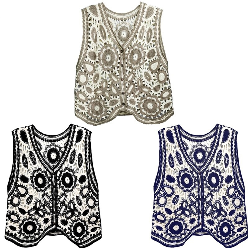 Áo Khoác Cardigan Dệt Kim Sát Nách Cài Nút In Họa Tiết Hoa Thời Trang Cho Nữ