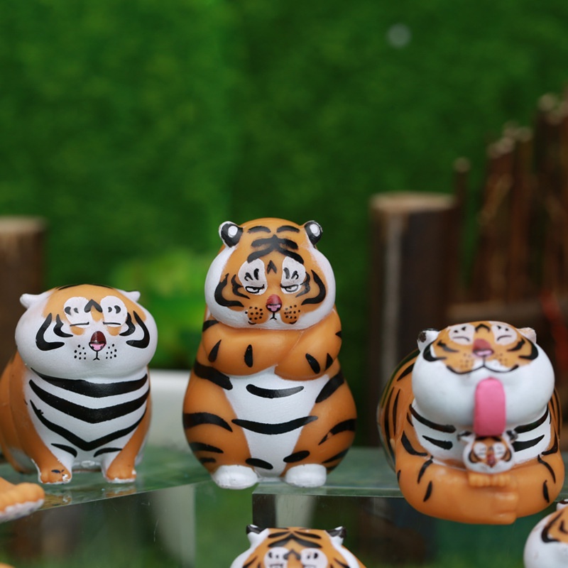 Mô hình 9 Chú Hổ Mập  Biểu Cảm  Vui Nhộn Trang Trí
