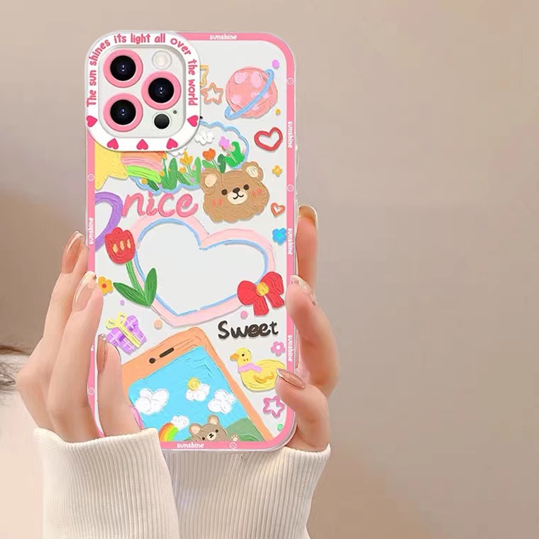 Ốp Điện Thoại Silicon Mềm Trong Suốt In Hình Hoa Thời Trang Cho iPhone 11 12 13 Pro MAX X XR XS MAX 12 Pro 6 6S 7 8 Plus