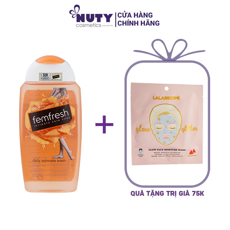 Dung Dịch Vệ Sinh Phụ Nữ - Femfresh Daily Intimate Wash (250ml) + Tặng Mặt Nạ Lalarecipe Glow Face Moisture Mask (23g)