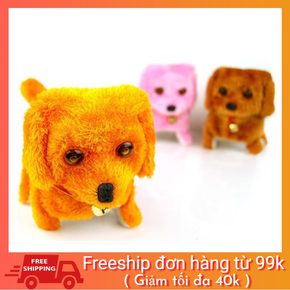 Đồ chơi chó bông chú chó con chạy pin biết di chuyển kêu và vẫy đuôi hàng đẹp Youngcityshop
