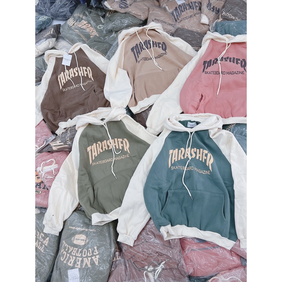 [ẢNH THẬT] Áo Hoodie Nam Nữ Dáng Rộng Cao Cấp Vintage Thra Unisex Dáng Rộng Mũ To 2 Lớp