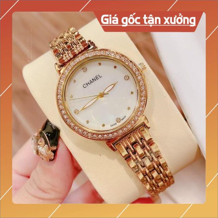 Sale Đồng Hồ Nữ Đẹp, Đồng Hồ Chanel Đeo Tay Thời Trang Cao Cấp Viền Kim Loại Dây Thép Chống Nước Siêu Hót