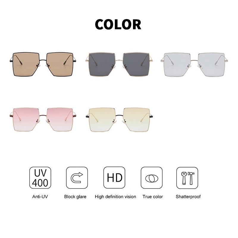 Kính Mát Gọng Vuông Lớn Chống Tia UV400 Thời Trang Dành Cho Nam Và Nữ