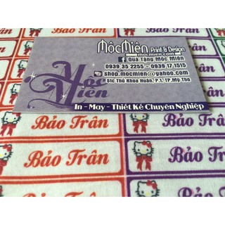 Bảng tên ủi áo cho bé