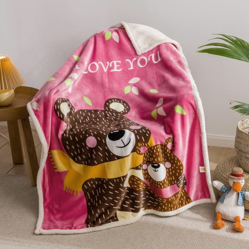 Chăn Lông Cừu Hoạt Hình Cho Bé HAPPY BEAR - Chăn Lông Cừu Trẻ Em | BigBuy360 - bigbuy360.vn